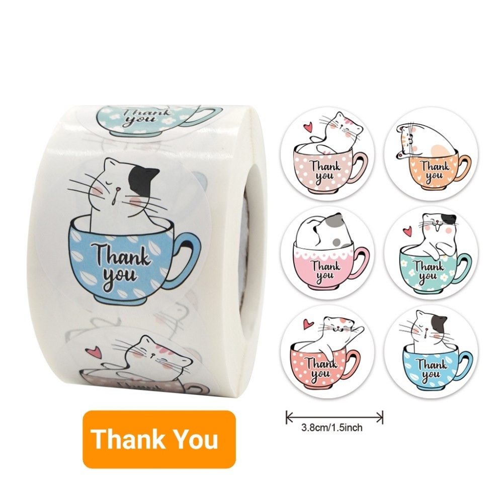New! 96 Pieces 1.5'' Thank You for Business Stickers Roll